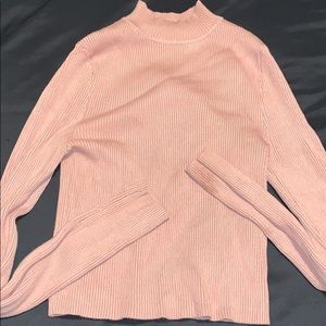 Salmon pink turtle neck